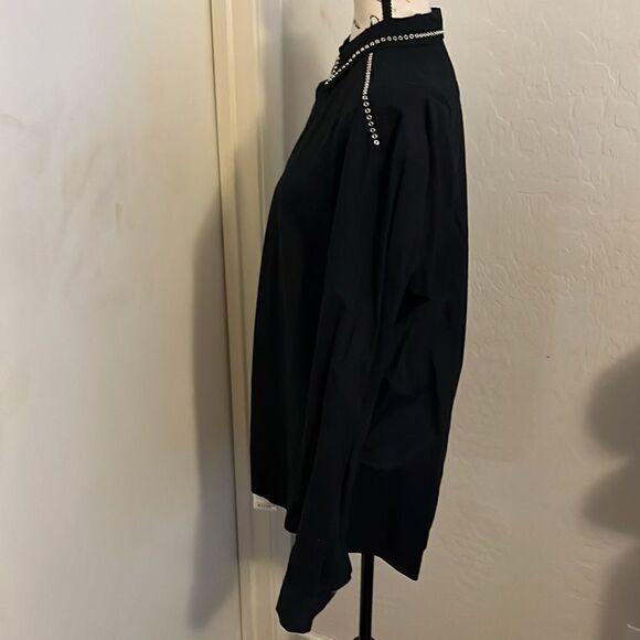 Versus Versace Black Button Rivet Detailing Closure Shirt - Picture 2 of 12